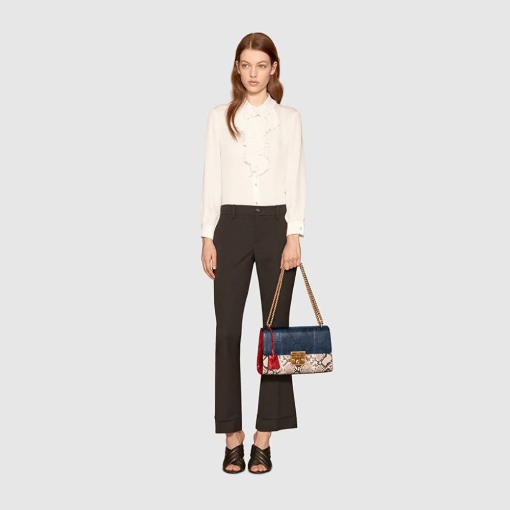 New Gucci Padlock Medium Python Shoulder Bag - Picture 8 of 8